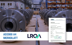 AD Merkblatt A4 certification for our ball valves with DIN and ANSI design